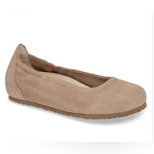 Women's Birkenstock Suede Leather Ballet Flats in Taupe Size US 8 - 8.5 (EU 39)